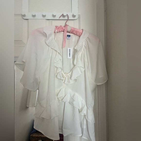 Satin Ruffle Tie-Front Top - Old Navy - Picture 2 of 5